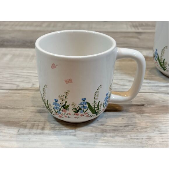 Target Bullseye Easter Ceramic Butterfly Pink and Blue Flower Coffee Mug Cup - Picture 2 of 8